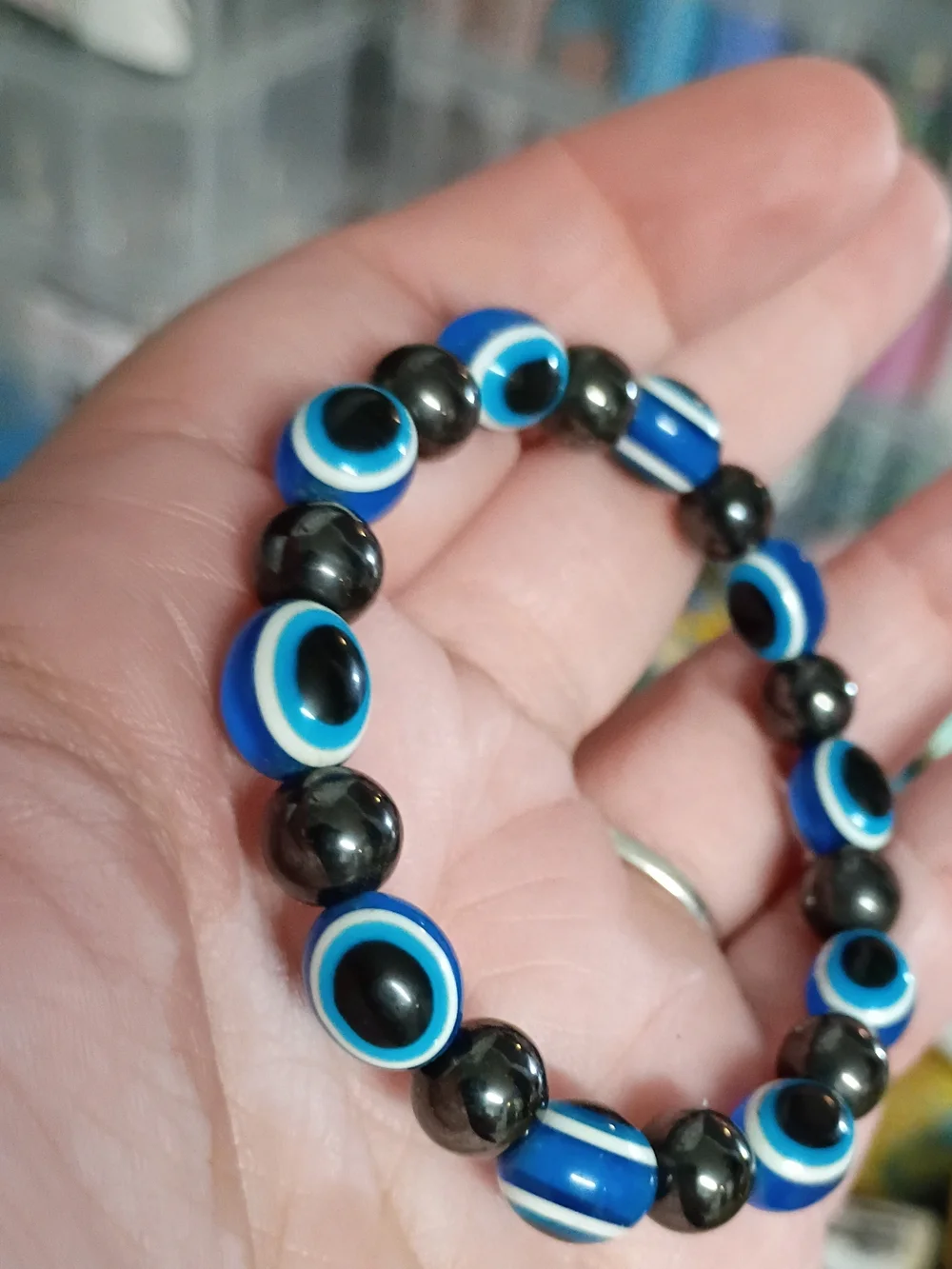 The Aegis Realm: Magnetite & Evil Eye Protection Bracelet